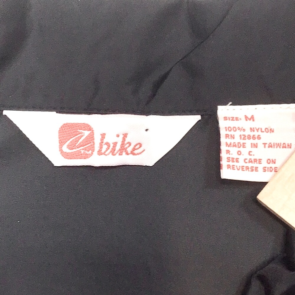 VTG BIKE Windbreaker Black White Zip Front Nylon Unlined Jacket Sz.M - Picture 2 of 9